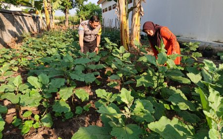 Bhabinkamtibmas Desa Kebonsari Berikan Motivasi Pemanfaatan Lahan untuk Dukung Ketahanan Pangan
